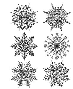 Tim Holtz Stamp - Cling - Swirly Snowflakes