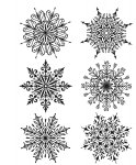 Tim Holtz Stamp - Cling - Swirly Snowflakes