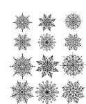 Tim Holtz Stamp - Cling - Mini Swirly Snowflakes