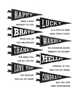 Tim Holtz Stamp - Cling - Pennants