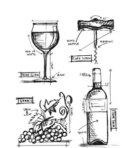 Tim Holtz Stamp - Cling - Wine Blueprint