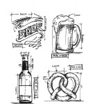 Tim Holtz Stamp - Cling - Beer Blueprint