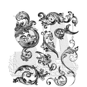 Tim Holtz Stamp - Cling Stamp - Scrollwork