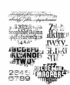 Tim Holtz - Cling Stamp - Faded Type