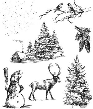 Tim Holtz - Cling Stamps - Winterscape
