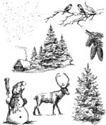 Tim Holtz - Cling Stamps - Winterscape
