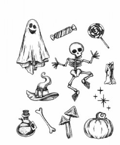 Tim Holtz - Cling Stamp - Halloween Doodles