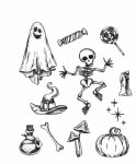 Tim Holtz - Cling Stamp - Halloween Doodles