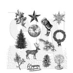 Tim Holtz - Cling Stamp - Holiday Things