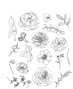 Tim Holtz - Cling Stamp - Floral Elements