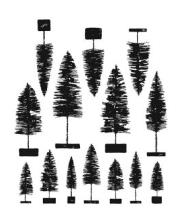 Tim Holtz - Cling Stamps - Bottlebrush Trees