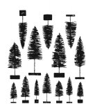 Tim Holtz - Cling Stamps - Bottlebrush Trees