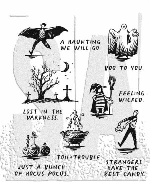 Tim Holtz - Cling Stamp - Halloween Sketchbook