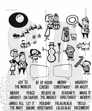 Tim Holtz - Cling Stamp - Christmas Cartoons