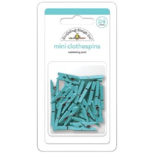 Doodlebug Design - Mini Clothespins - Swimming Pool