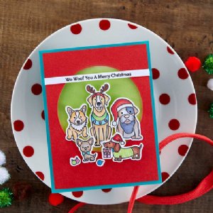 Spellbinders - Clear Stamp & Die Set - Holiday Cheer Enclosed - Christmas Pups