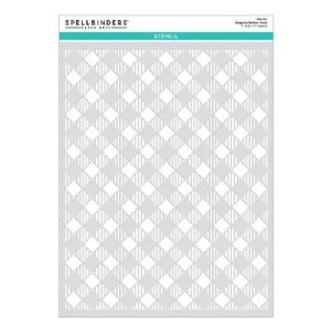 Spellbinders - Stencil - Celebrate the Season - Diagonal Buffalo Plaid