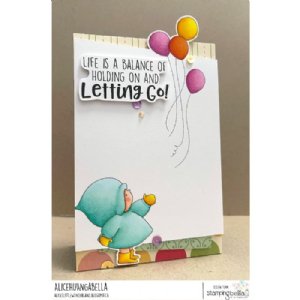 Stamping Bella - Cling Stamp - Bundle Girl with Balloons