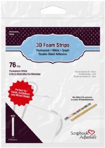 Scrapbook Adhesives - 3D Foam Strips - White 2mm