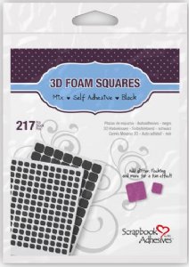 Scrapbook Adhesives - 3D Foam Squares - Mixed Black