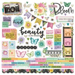 Simple Stories - 12X12 Cardstock Sticker Sheet - Simple Vintage Life in Bloom