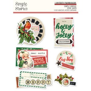 Simple Stories - Layered Chipboard - Simple Vintage Dear Santa