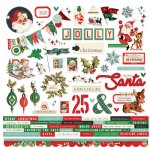 Simple Stories - Sticker Sheet - Vintage Holly Jolly