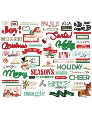 Simple Stories - Sentiment Bits & Pieces - Vintage Holly Jolly