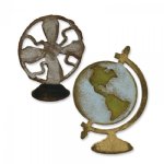 Tim Holtz - Dies - Vintage Fan and Globe