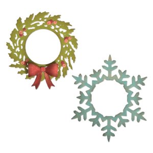 Tim Holtz - Dies - Wreath & Snowflake (6pk)