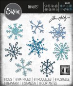 Tim Holtz - Thinlits Die Set - Scribbly Snowflakes (8pk)