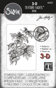 Tim Holtz - 3D Texture Fades Embossing Folder - Mini Poinsettia