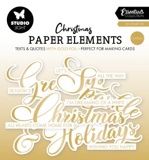 Studio Light - Paper Elements - Gold Sentiments Classic 