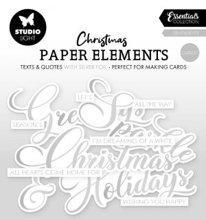 Studio Light - Paper Elements - Silver Sentiments Classic 
