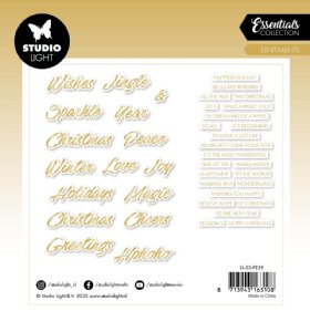 Studio Light - Paper Elements Sentiments - Christmas Trendy Gold