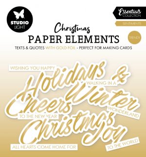 Studio Light - Paper Elements - Gold Sentiments Trendy 