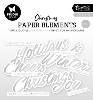 Studio Light - Paper Elements - Silver Sentiments Trendy 