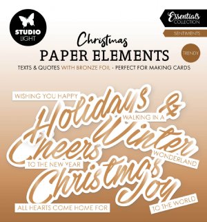 Studio Light - Paper Elements - Bronze Sentiments Trendy 
