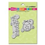 Stampendous - Cling Stamp - Baby Stardust Bib Set