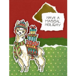 Stampendous - Wood Stamp - Festive Llama