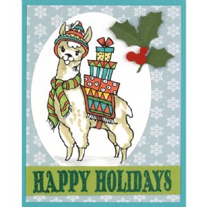 Stampendous - Wood Stamp - Festive Llama