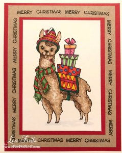 Stampendous - Wood Stamp - Festive Llama
