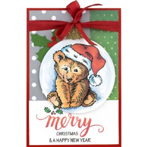 Stampendous - Wood Stamp - Christmas Brown Bear