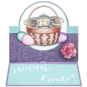 Stampendous - Wood Stamp - Bunny Basket