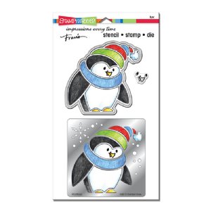 Stampendous - Stencil Duo - Winter Penguin