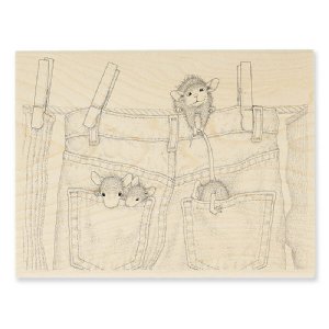 Stampendous - Wood Stamp - Hanging Jeans