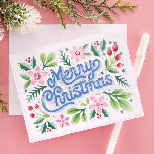 Spellbinders - Dies & Stencil Bundle - Layered Merry Christmas Foliage