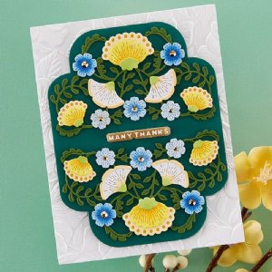 Spellbinders - 3D Embossing Folder - Four Petal Floral
