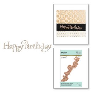 Glimmer - Hot Foil Plate - Faux Script Happy Birthday