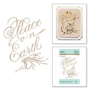 Glimmer - Hot Foil Plate - Copperplate Script Peace on Earth